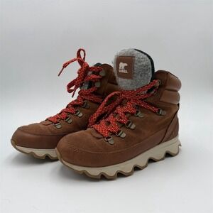 Sorel Womens Brown Suede/Leather Lace Up Snow Hiking Ankle Boots Lug Sole size 7